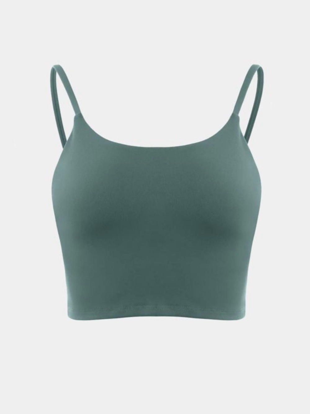 Halara Workout Cropped Padded Low Support Tank Blue Spruce Nylon Blend NEW XL
